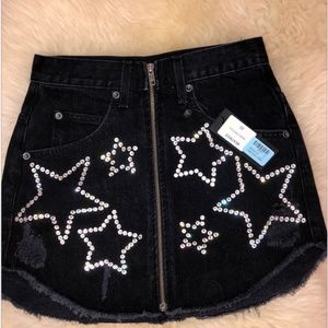 BlACK RHINESTONE STAR SKIRT